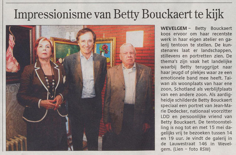 Vernissage van Betty Bouckaert met Vlaams volksvertegenwoordiger Ivan Sabbe (LDD) (mei 2010)
